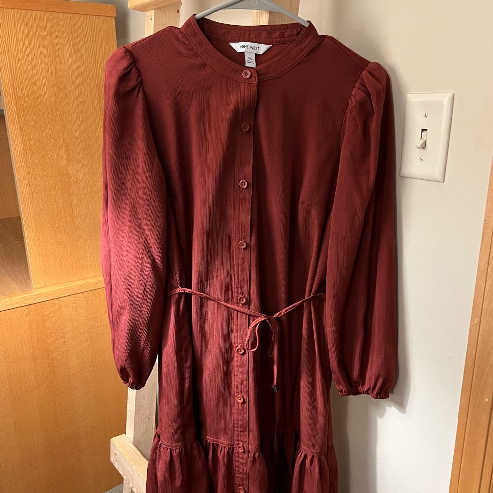 Long-sleeve Button-Down Dress